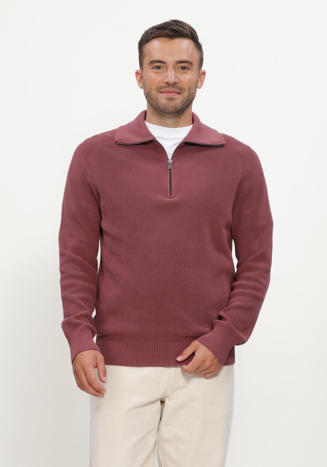 Bordeaux JC RAGS Trui PULLOVER HALF ZIP EDGAR - large