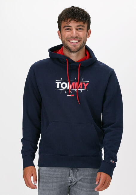 Donkerblauwe TOMMY JEANS Sweater TJM ESSENTIAL GRAPHIC HOODIE - large