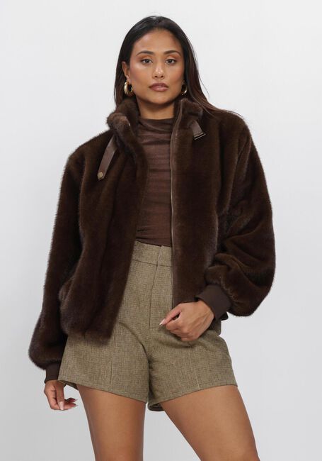 Bruine AMAYA AMSTERDAM Faux fur jas TALA JACKET - large