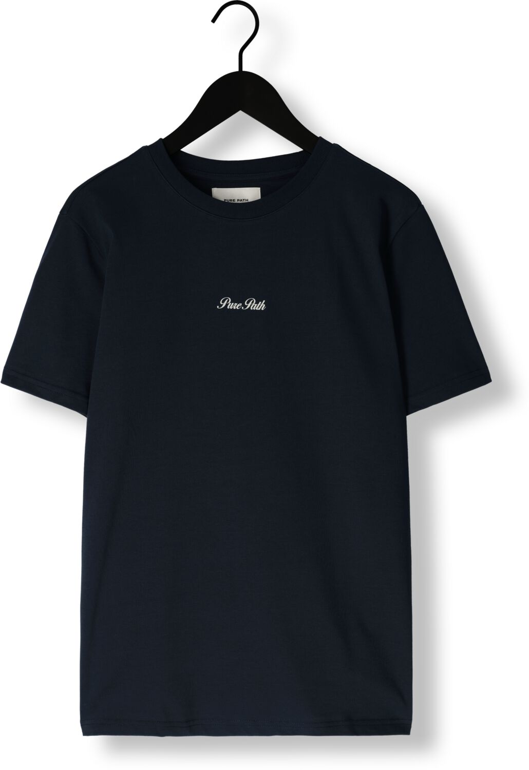 PURE PATH Heren Polo's & T-shirts Tshirt With Front And Back Print Donkerblauw