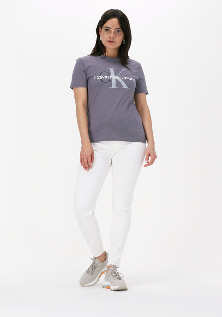 Grijze CALVIN KLEIN T-shirt TWO TONE MONOGRAM REGULAR TEE - large