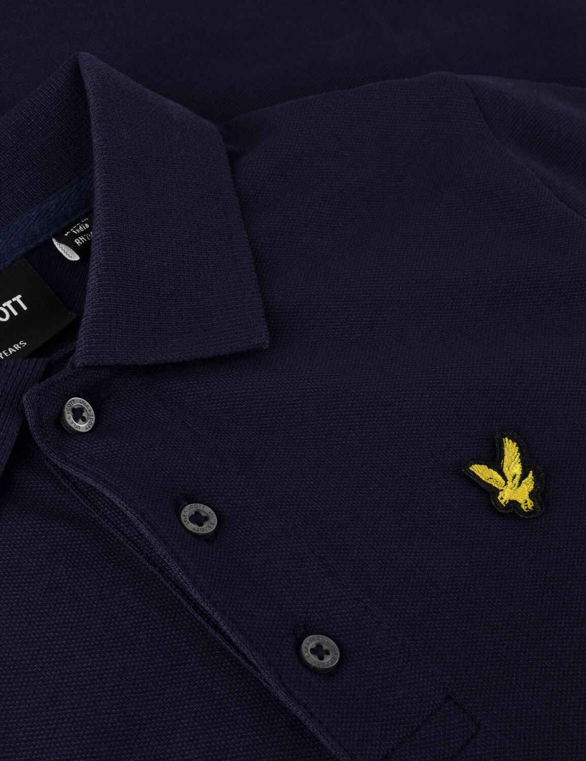 Donkerblauwe LYLE & SCOTT Polo PLAIN POLO SHIRT B - large