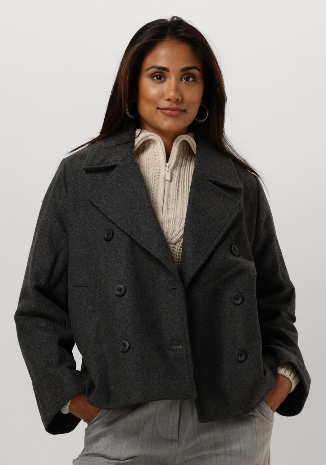 OBJECT Dames Jassen Objkeily Short Jacket Donkergrijs