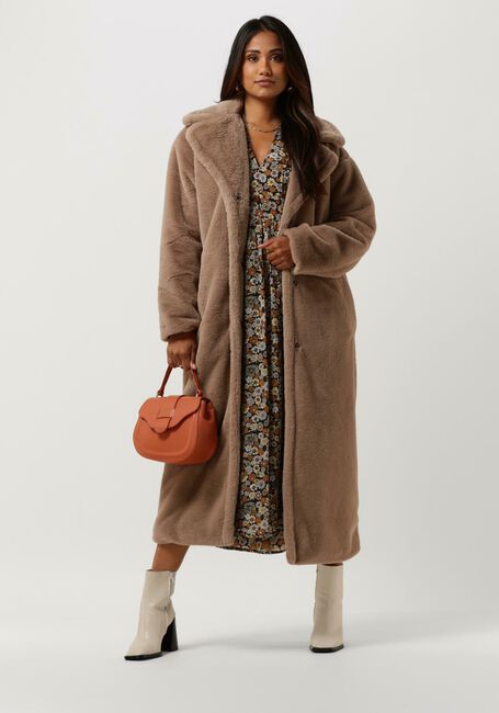 Taupe NOTRE-V Faux fur jas FUR LONG COAT - large