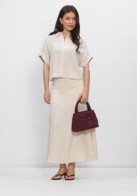 Beige SELECTED WOMEN Maxirok SLFVIVA HW ANKLE LINEN BLEND SKIRT - large