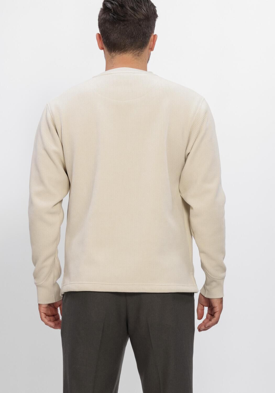 Beige BUTCHER OF BLUE Trui FLUX HEAVY WAFFLE SWEAT - large