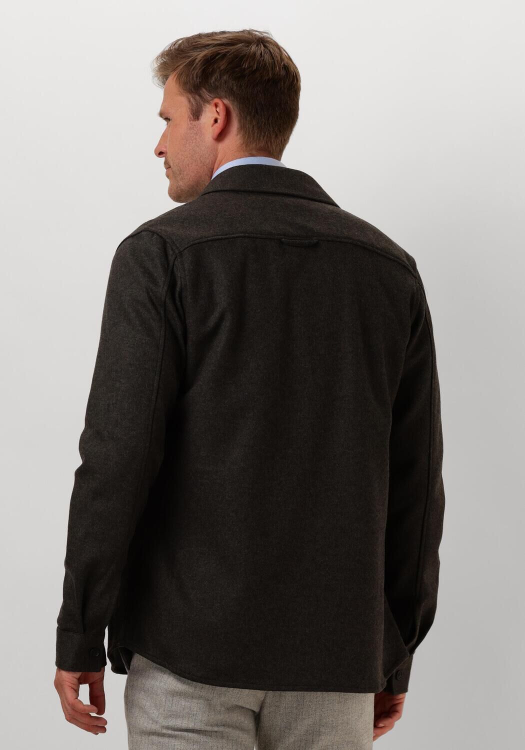 PROFUOMO Heren Overshirts Overshirt Knitted Bruin