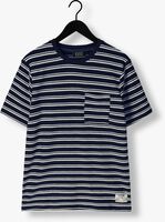 Donkerblauwe SCOTCH & SODA T-shirt STRUCTURED STRIPE POCKET T-SHIRT