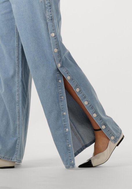 Lichtblauwe ALIX THE LABEL Straight leg jeans LADIES WOVEN CHAMBRAY DENIM PANTS - large