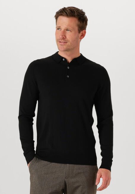 Zwarte PROFUOMO Polo POLO LS MERINO - large