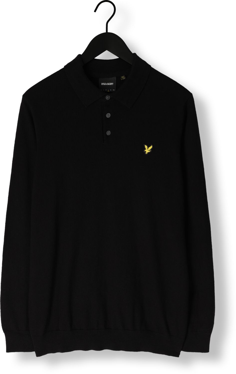 LYLE & SCOTT Heren Truien & Vesten Cotton Merino Long Sleeve Knitted Polo Zwart