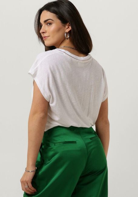 Witte SCOTCH & SODA Top V-NECK LADDER DETAIL LOOSE FIT T-SHIRT - large