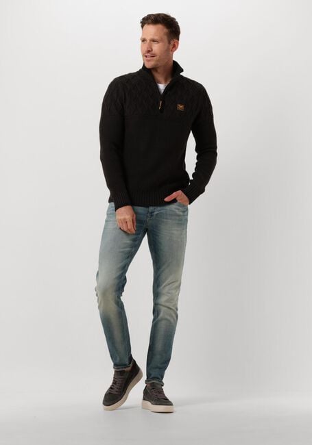 Zwarte PME LEGEND Truien/vesten HALF ZIP COLLAR COTTON MIX YARN - large