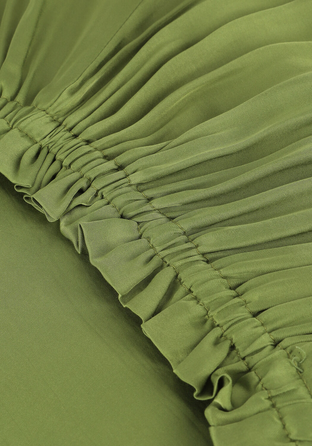 Groene ACCESS Maxi jurk OFF SHOULDER SATIN DRESS - large