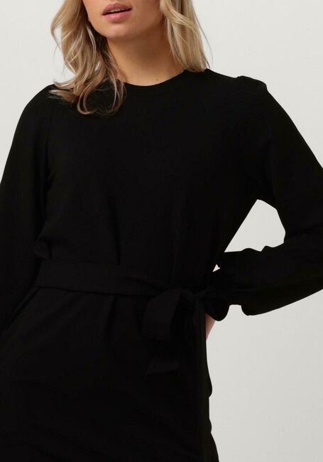 Zwarte JANSEN AMSTERDAM Midi jurk HV595 DRESS STRAIGHT WITH BELT - large