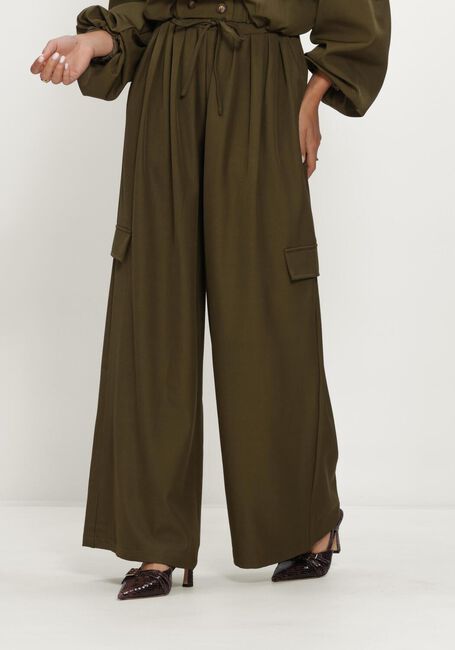 Khaki REFINED DEPARTMENT Wijde broek LADIES WOVEN WIDE LEG CARGO PANTS MILA - large