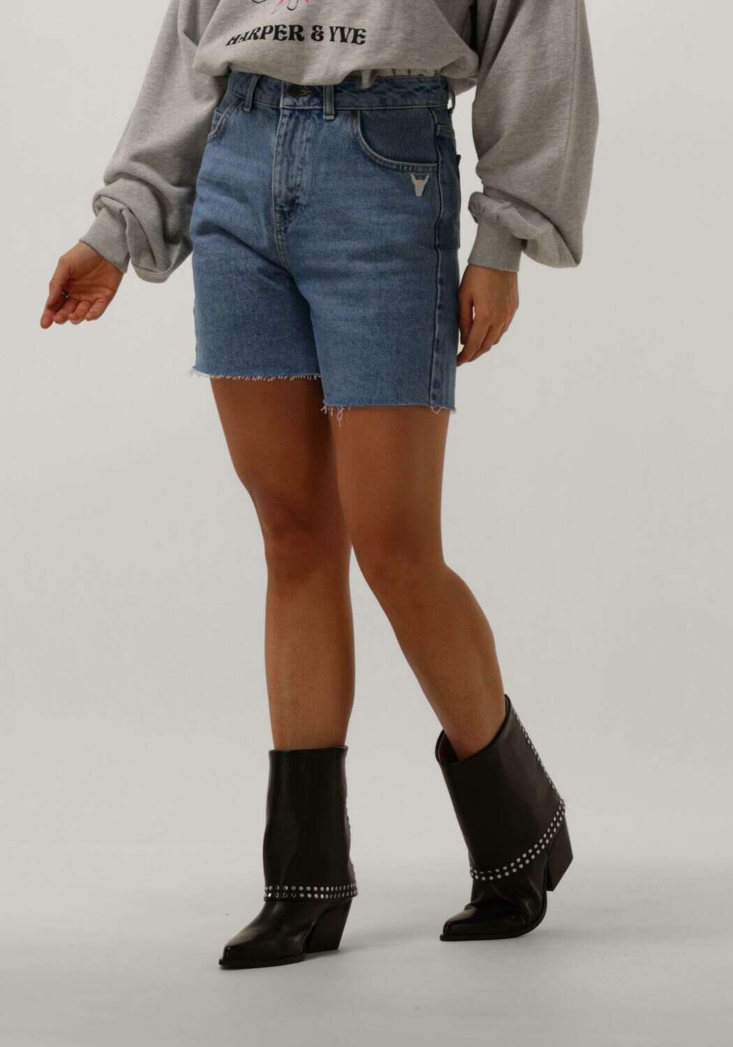 Alix The Label Blauwe Geweven Dames Shorts Blue Dames