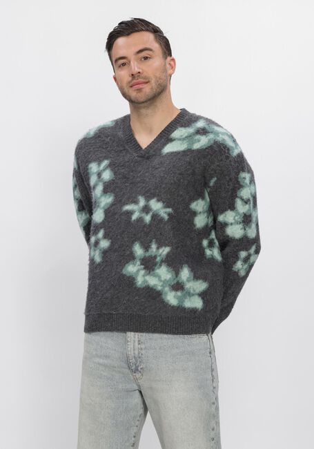 Donkergrijze DSTREZZED Trui DS_SAM V-NECK - large