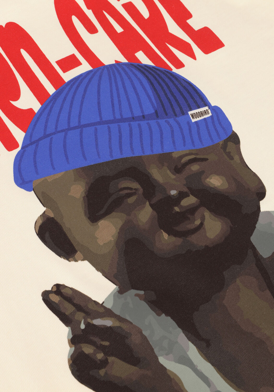 Ecru WOODBIRD T-shirt WBBAINE DUDE TEE - large