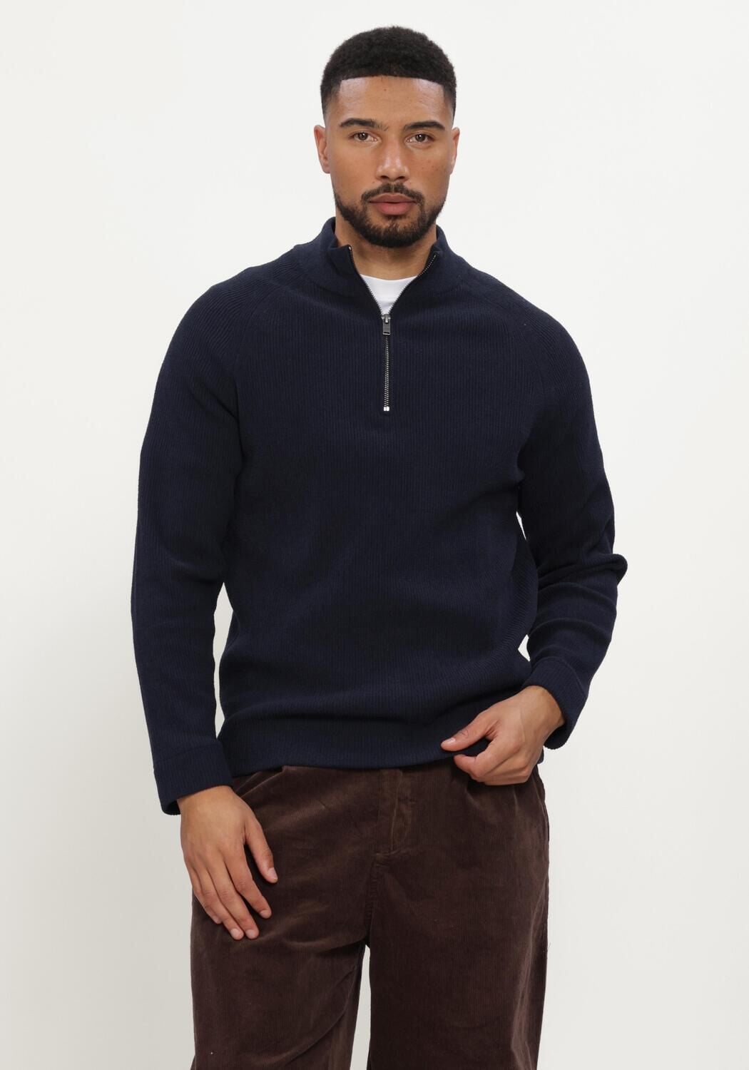 JC RAGS J.C. Rags Heren Truien & Vesten Pullover Half Zip Emile Donkerblauw