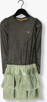 Groene LIKE FLO Mini jurk RIB VELOURS DRESS - medium