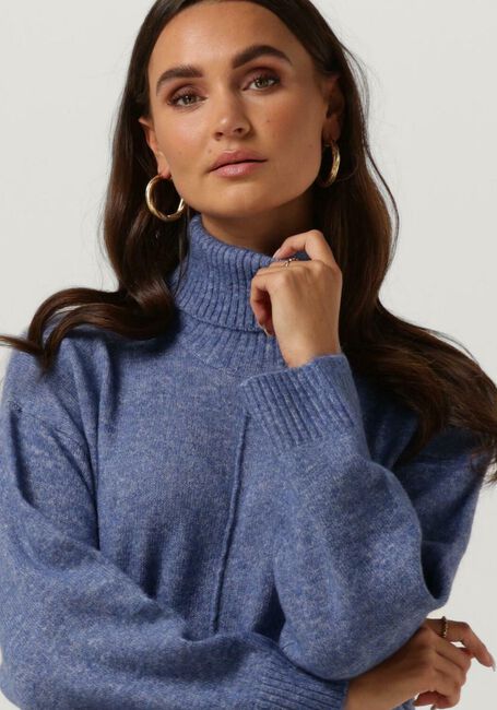 Blauwe OBJECT Midi jurk ABBIE L/S KNIT DRESS - large