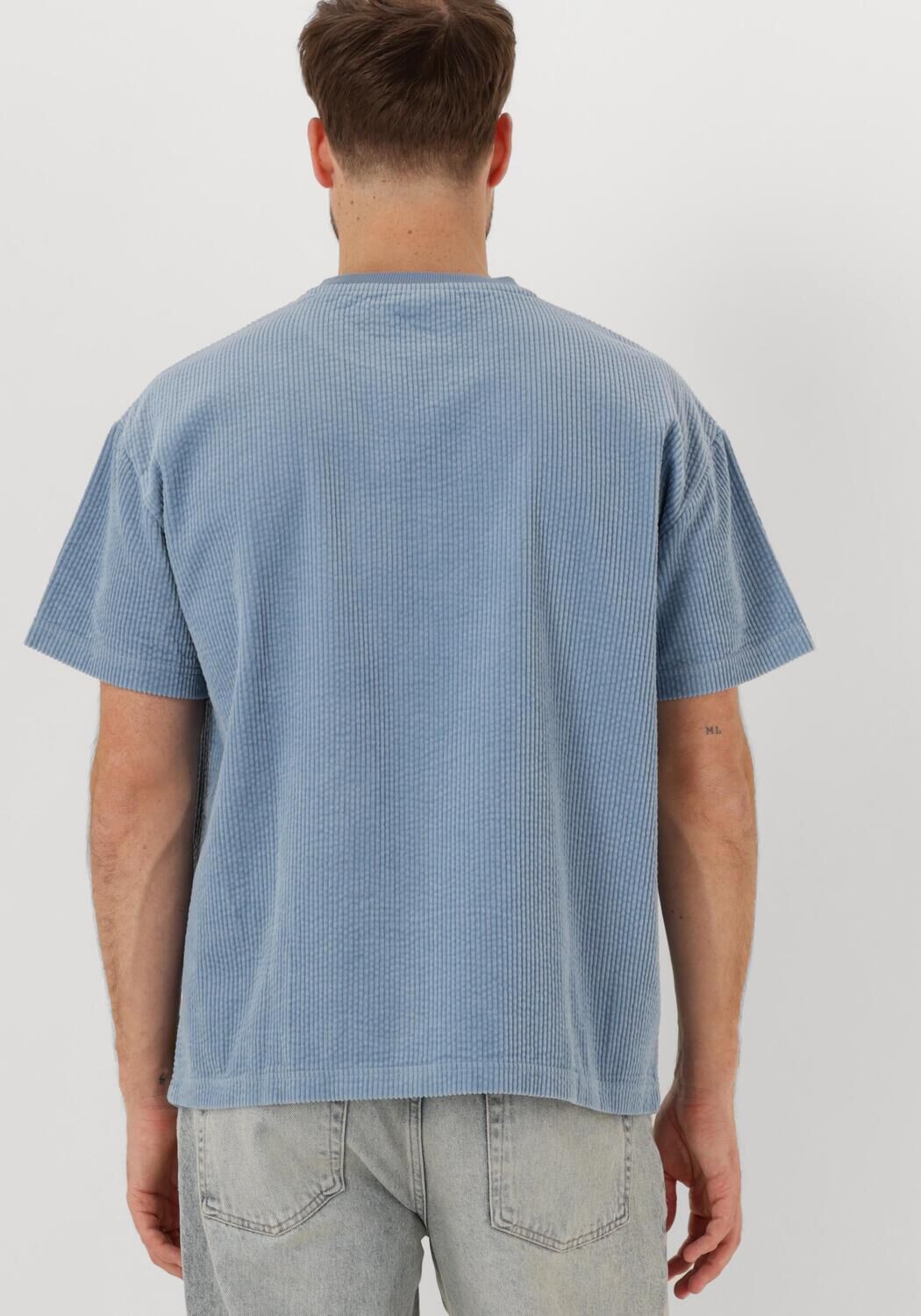 ANERKJENDT Heren Polo's & T-shirts Akvillads Corduroy S s Tee Lichtblauw