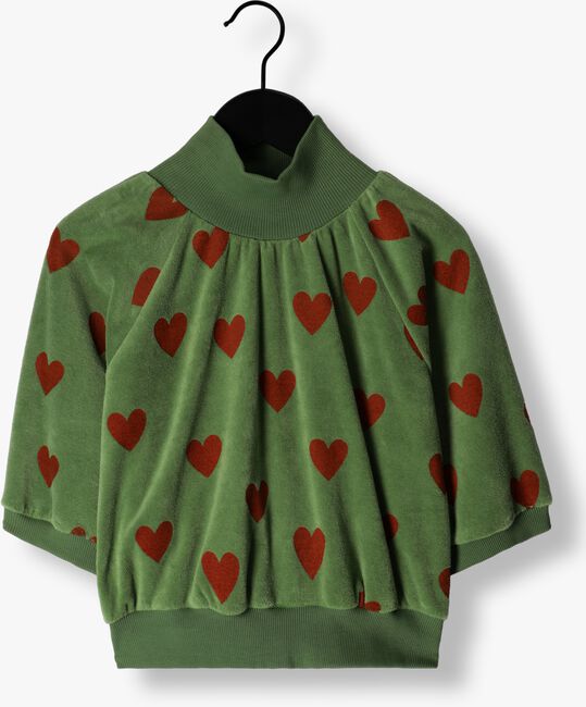 Groene CARLIJNQ Sweater HEARTS - GIRLS SWEATER TURTLENECK - large