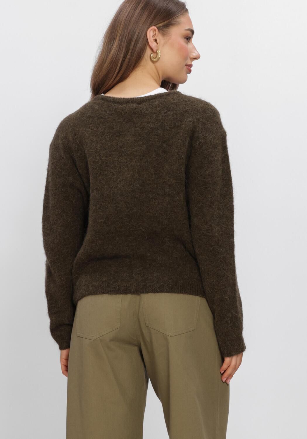 Donkergroene BOII STUDIOS Vest FLORA CARDIGAN KNIT - large