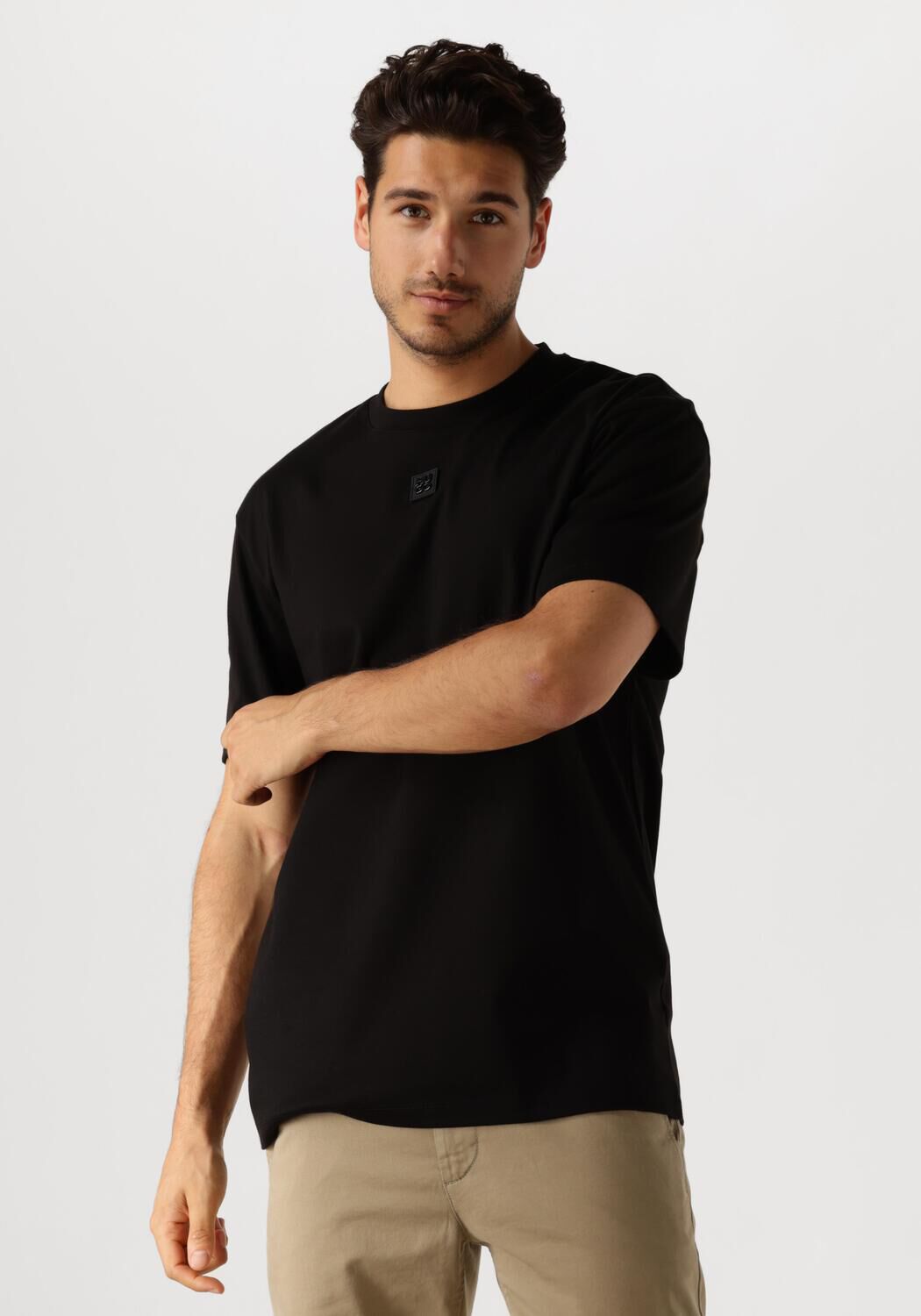 Hugo Boss Zachte Zwarte T-shirt met Verstoord Logo Black Heren