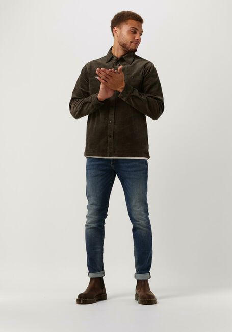 Donkergroene ANERKJENDT Overshirt AKOSCAR WIDE CORDUROY - large