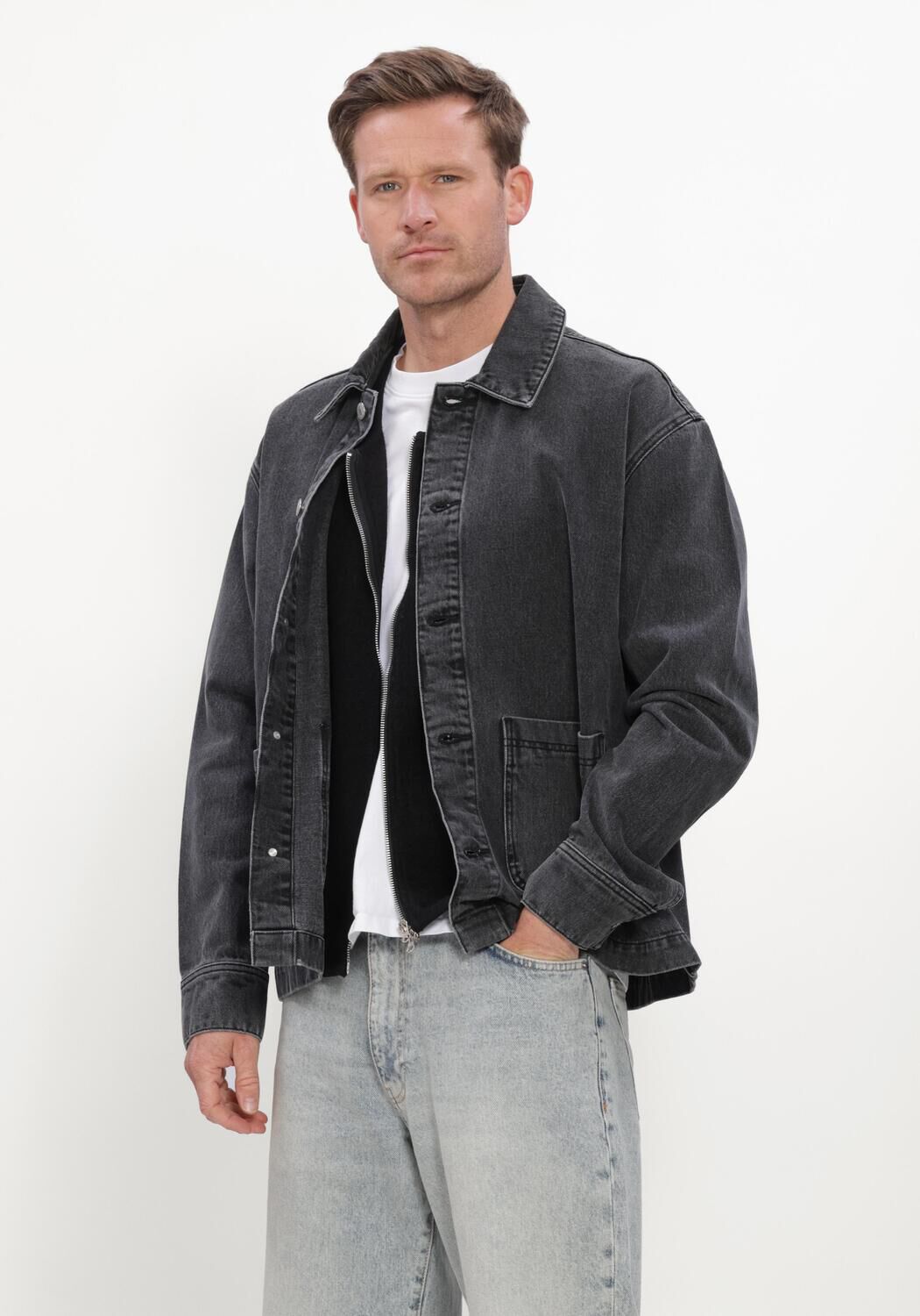 Zwarte RESTER&Ouml;DS Overshirts RTNATHAN OVERSHIRT - large