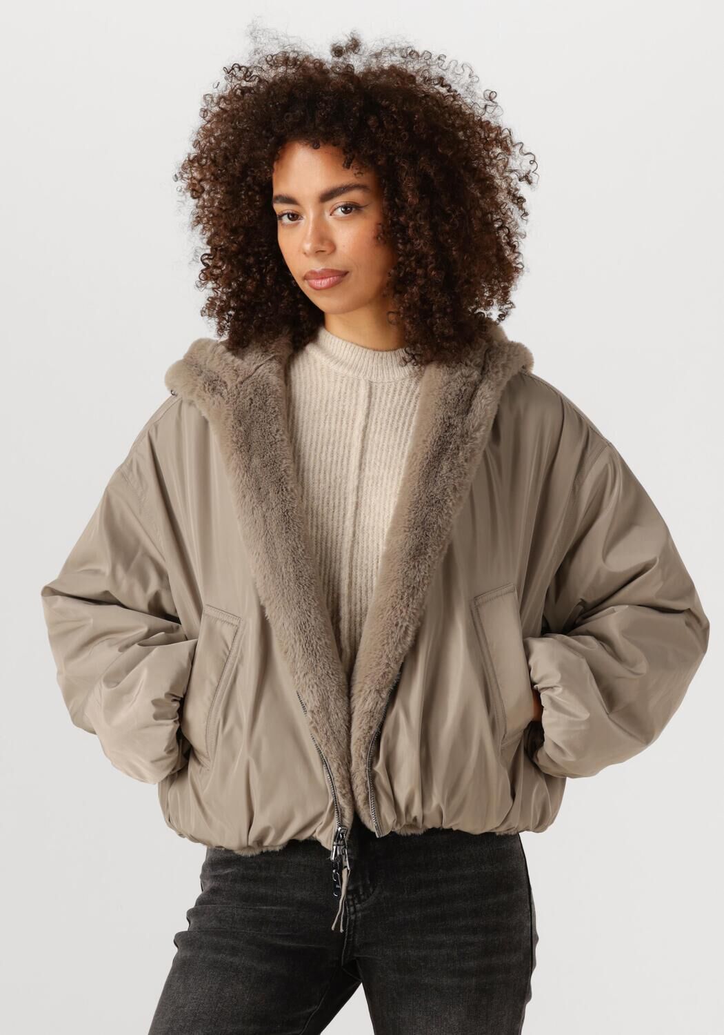 Taupe BEAUMONT Gewatteerde jas MAX JACKET - large