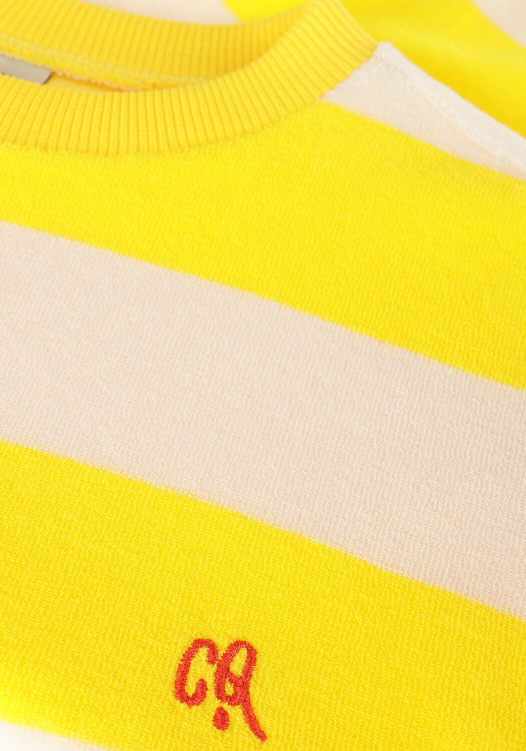 CARLIJNQ Jongens Polo's & T-shirts Stripes Yellow T-shirt Oversized Geel