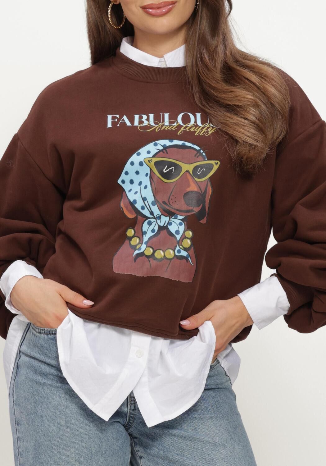 Bruine YDENCE Sweater SWEATER ICONIC AND FLUFFY - large