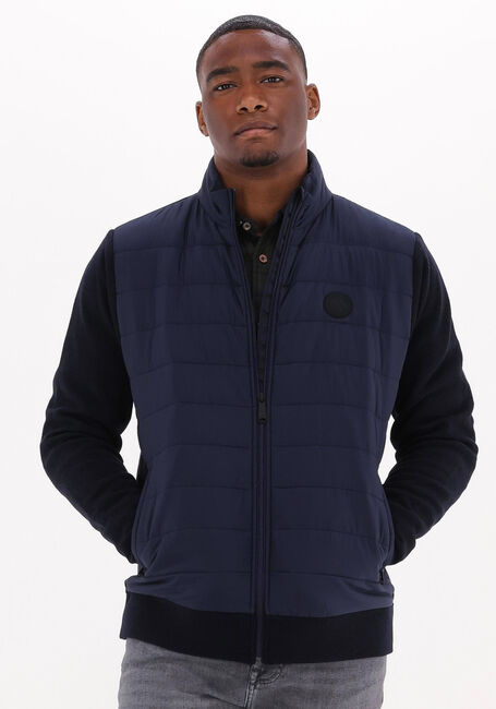 Blauwe SCOTCH & SODA Gewatteerde jas PADDED JACKET WITH KNITTED SLEEVE AND BACK PANEL - large