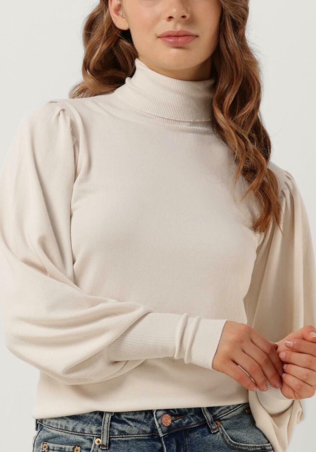 ecru summum coltrui pullover puffy sleeves circular knit