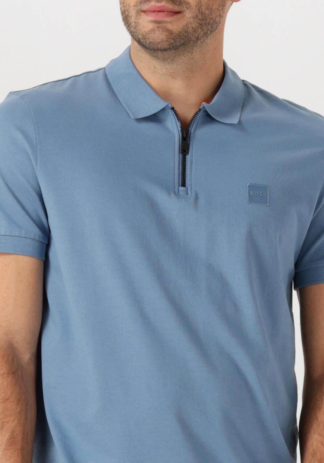 BOSS ORANGE Heren Polo's & T-shirts Passerzip Blauw