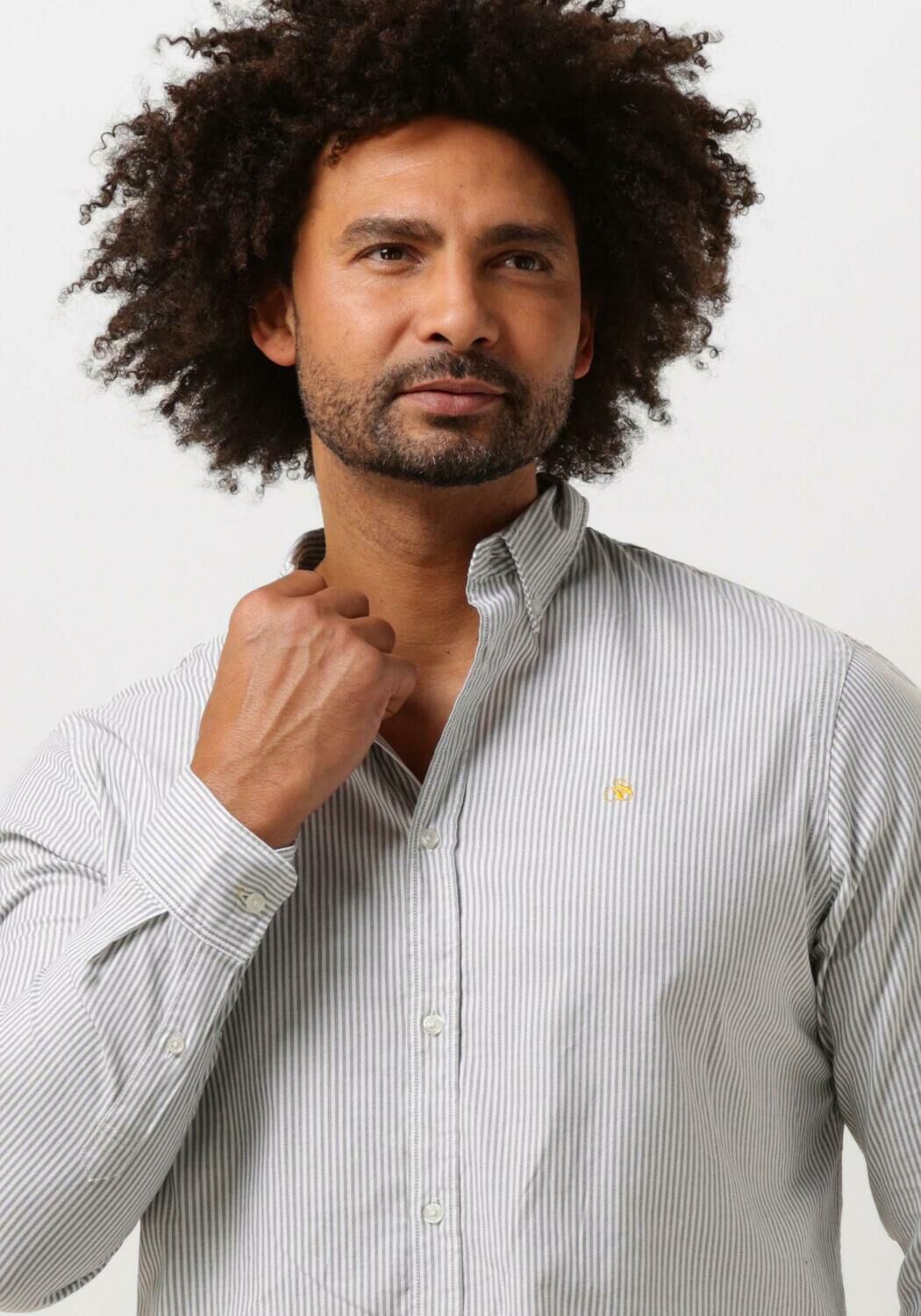SCOTCH & SODA Heren Overhemden Essential Oxford Stripe Shirt Olijf