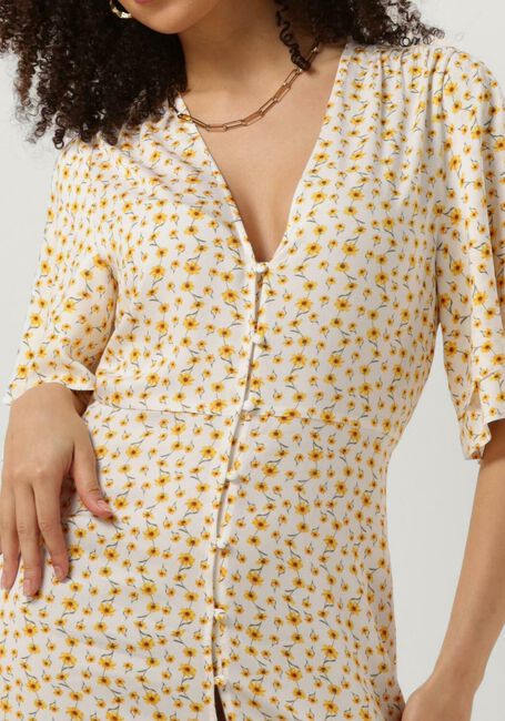 Gele ANOTHER LABEL Midi jurk CLARE FLOWER DRESS S/S - large