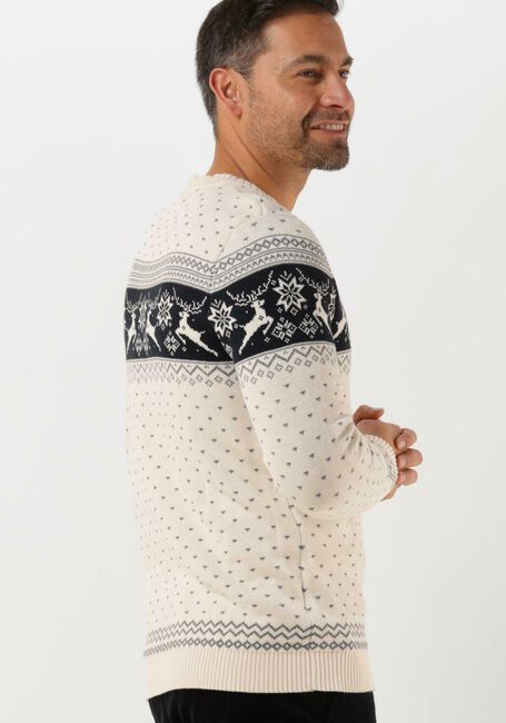 Witte SELECTED HOMME Trui SLHNEWDEER LS KNIT CREW NECK W - large