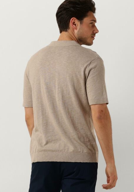 Beige SELECTED HOMME Polo SLHBERG LINEN SS KNIT OPEN POLO - large