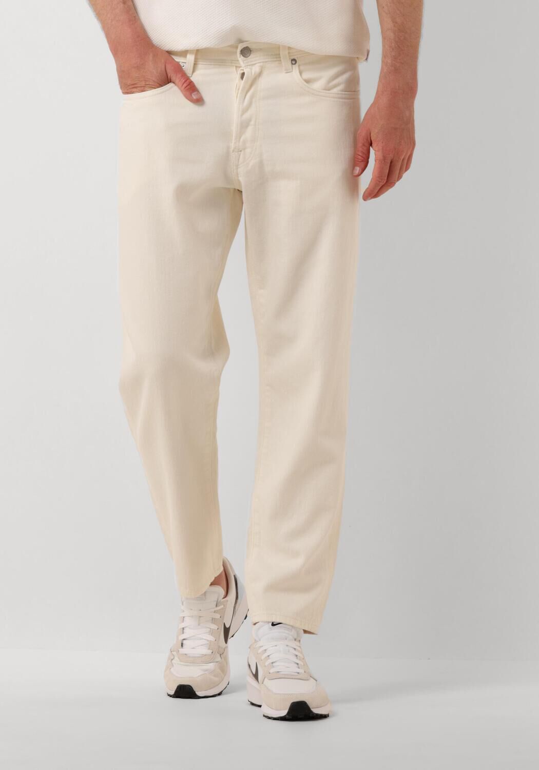 SELECTED HOMME Heren Jeans Slh180-relaxcrop 5422 Ecru Hemp Ecru