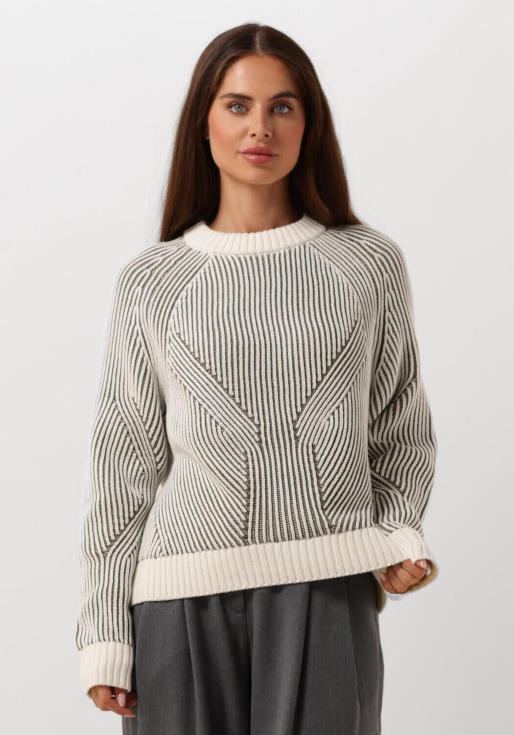 ENVII Dames Truien & Vesten Encaroline Ls Knit 5190 Gebroken Wit