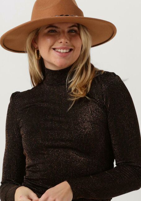 Zwarte COLOURFUL REBEL Coltrui NEYO METALLIC STRIPE TURTLENECK TOP - large