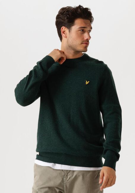 Groene LYLE & SCOTT Trui LAMBSWOOL BLEND CREW NECK JUMPER - large