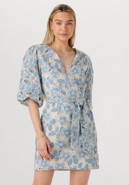 Lichtblauwe AAIKO Mini jurk BAILEY LACE PES 620 - large