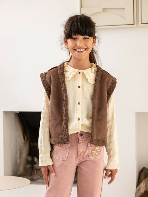 Bruine LIKE FLO Gilet BONDED TEDDY GILLET - large