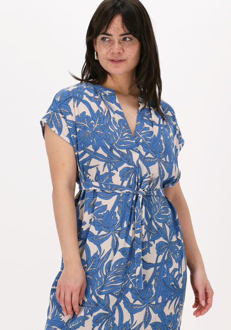 Blauwe BY-BAR Midi jurk VICTORIA JUNGLE DRESS - large