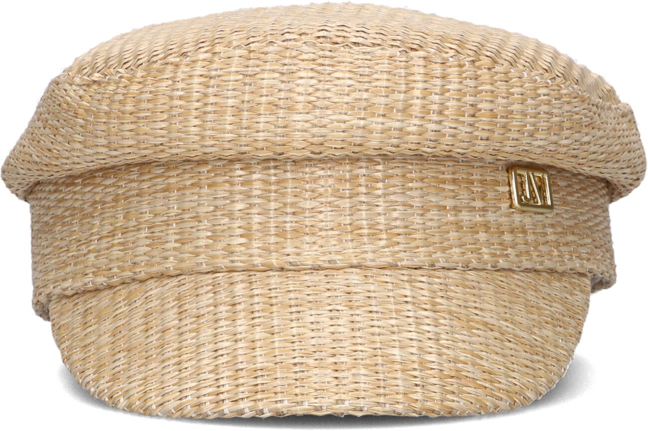 Josh V Gouden Logo Polyester Cap met Riete Look Beige Dames